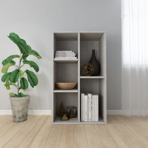 Bibliotecă/Servantă, gri beton, 45 x 25 x 80 cm, PAL