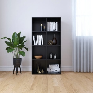 Bibliotecă/Servantă, negru, 66 x 30 x 130 cm, PAL