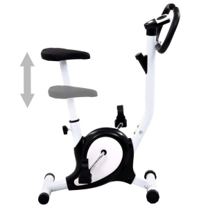 Bicicletă fitness cu curea de rezistență, negru - Img 2