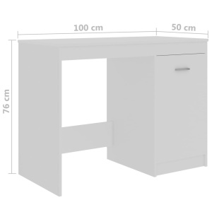 Birou, alb, 100 x 50 x 76 cm, PAL - Img 9