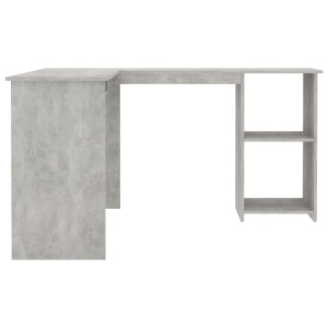 Birou de colț in formă de L, gri beton, 120 x 140 x 75 cm, PAL - Img 6