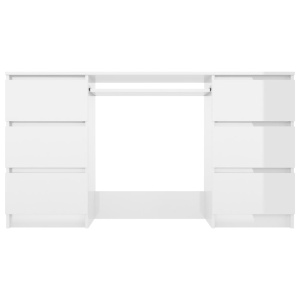 Birou de scris, alb extralucios, 140 x 50 x 77 cm, PAL - Img 4