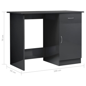 Birou, gri extralucios, 100 x 50 x 76 cm, PAL - Img 9