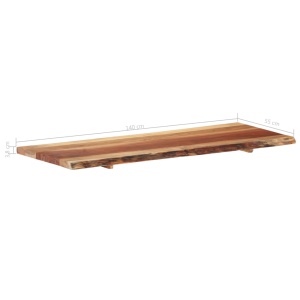 Blat lavoar de baie, 140 x 55 x 3,8 cm, lemn masiv de acacia - Img 4
