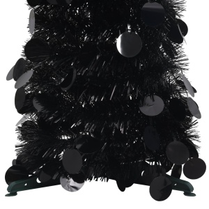 Brad de Crăciun artificial tip pop-up, negru, 150 cm, PET - Img 3