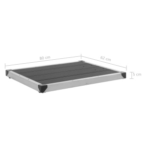 Cădiță de duș de exterior gri 80x62 cm WPC și oțel inoxidabil - Img 9
