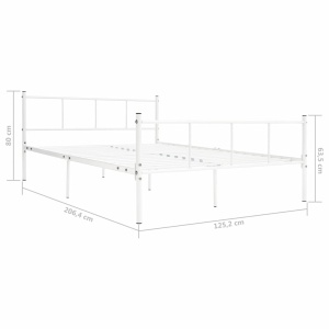 Cadru de pat, alb, 120 x 200 cm, metal - Img 4