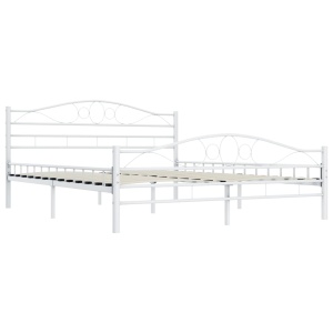 Cadru de pat, alb, 140 x 200 cm, metal - Img 2