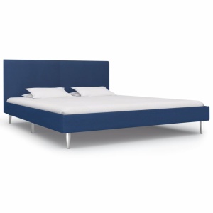 Cadru de pat, albastru, 180 x 200 cm, material textil