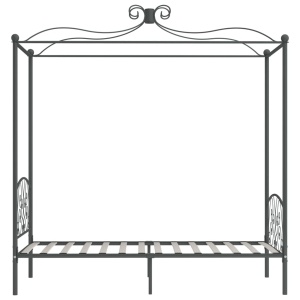 Cadru de pat cu baldachin, gri, 100 x 200 cm, metal - Img 4