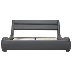 Cadru de pat cu LED, gri, 120 x 200 cm, piele ecologică - Img 4