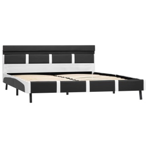 Cadru de pat cu LED, gri, 140 x 200 cm, piele artificială - Img 3