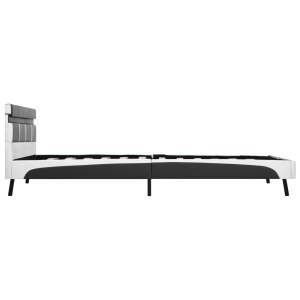 Cadru de pat cu LED, gri, 140 x 200 cm, piele artificială - Img 8
