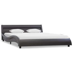 Cadru de pat cu LED, gri, 160 x 200 cm, piele ecologică - Img 2