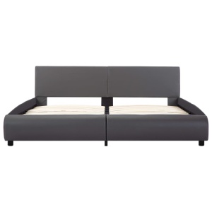 Cadru de pat cu LED, gri, 180 x 200 cm, piele artificială - Img 4