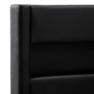 Cadru de pat cu LED, negru, 90 x 200 cm, piele ecologică - Img 7