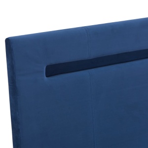 Cadru de pat cu LED-uri, albastru, 160x200 cm, material textil - Img 5