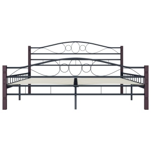 Cadru de pat, negru, 200 x 200 cm, metal - Img 3