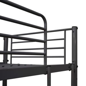 Cadru de pat supraetajat cu masă, negru, 90 x 200 cm, metal - Img 7
