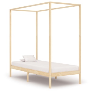 Cadru pat cu baldachin, 90x200 cm, lemn masiv de pin