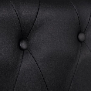 Canapea Chesterfield cu 2 locuri, piele artificială, negru - Img 3