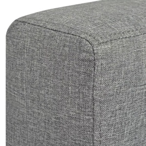 Canapea cu 2 locuri, gri deschis, material textil - Img 5