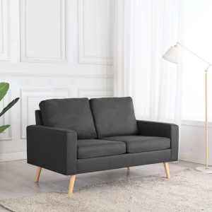 Canapea cu 2 locuri, gri inchis, material textil