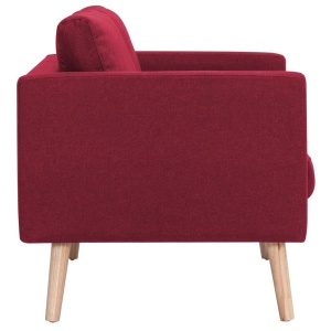 Canapea cu 2 locuri, roșu, material textil - Img 5