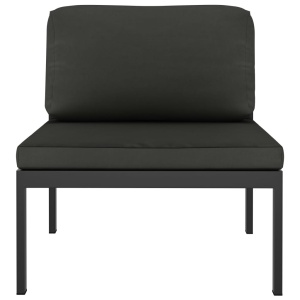 Canapea modulară de mijloc cu perne, antracit, aluminiu - Img 2