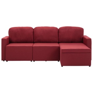 Canapea modulară extensibilă cu 3 locuri, roșu vin, textil - Img 8