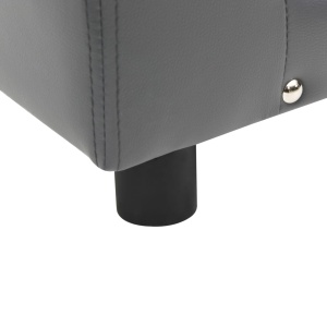 Canapea pentru câini, gri, 81x43x31 cm, pluș & piele ecologică - Img 6