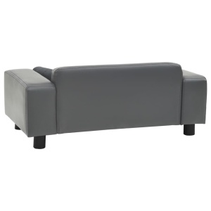 Canapea pentru câini, gri, 81x43x31 cm, pluș & piele ecologică - Img 8