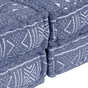 Canapea puf modulară cu 2 locuri, indigo, material textil - Img 11