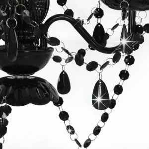 Candelabru cu mărgele, negru, rotund, 3 becuri E14 - Img 6