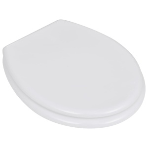 Capac WC, alb, MDF, model simplu - Img 2