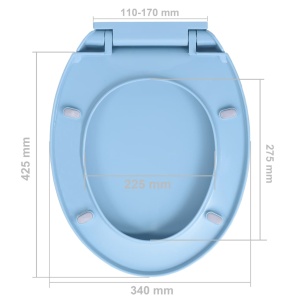 Capac WC inchidere silențioasă eliberare rapidă albastru oval - Img 9