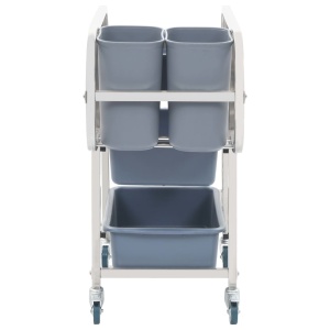 Cărucior de bucătărie cu recipiente din plastic, 87x43,5x92 cm - Img 3