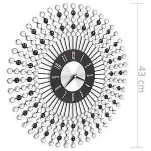 Ceas de perete, negru, 43 cm, metal - Img 6