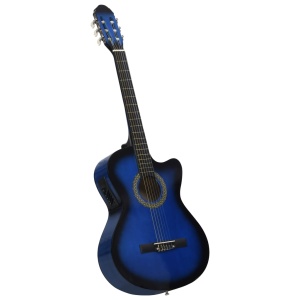 Chitară acustică occidentală cu egalizator, cu 6 corzi albastru