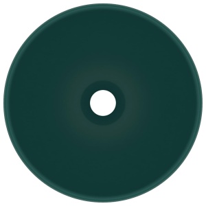 Chiuvetă baie lux verde inchis mat 32,5x14 cm ceramică rotund - Img 3
