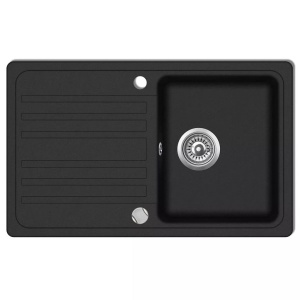 Chiuvetă bucătărie din granit,1 cuvă şi picurător reversibilă, Negru