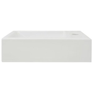 Chiuvetă ceramică dreptunghiulară cu preaplin 46x25,5x12 cm alb - Img 4