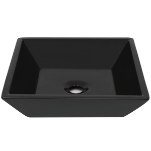 Chiuvetă ceramică pătrată, Negru, 41,5x41,5x12 cm - Img 3