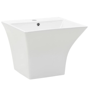 Chiuvetă ceramică suspendată pe perete, alb, 500x450x410 mm - Img 2