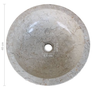 Chiuvetă, crem, 40 cm, marmură - Img 6