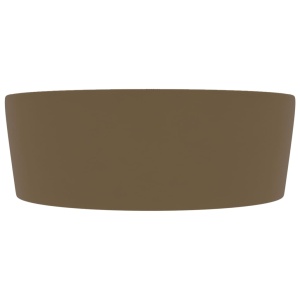 Chiuvetă de lux cu preaplin, crem mat, 36 x 13 cm, ceramică - Img 3