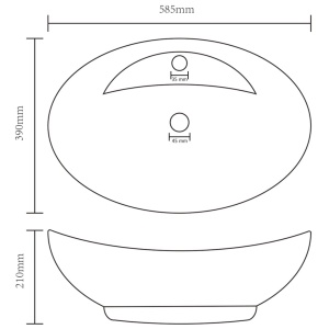 Chiuvetă lux preaplin albastru mat 58,5x39 cm ceramică oval - Img 6