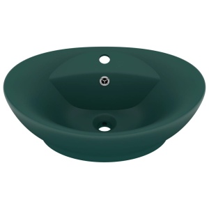 Chiuvetă lux preaplin verde inchis mat 58,5x39 cm ceramică oval - Img 2