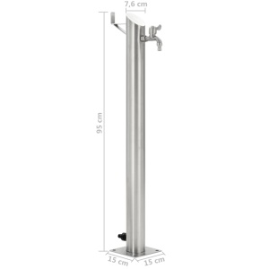 Coloană de apă de grădină, 95 cm, oțel inoxidabil, rotund - Img 7