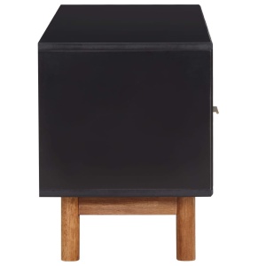 Comodă TV, 100 x 35 x 45 cm, lemn masiv de acacia și MDF - Img 3